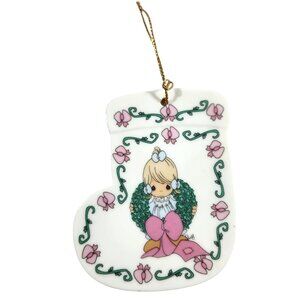 Precious Moments Porcelain Christmas Ornament "Surrounded With Joy" 90s